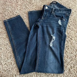 Express distressed skinny jeans